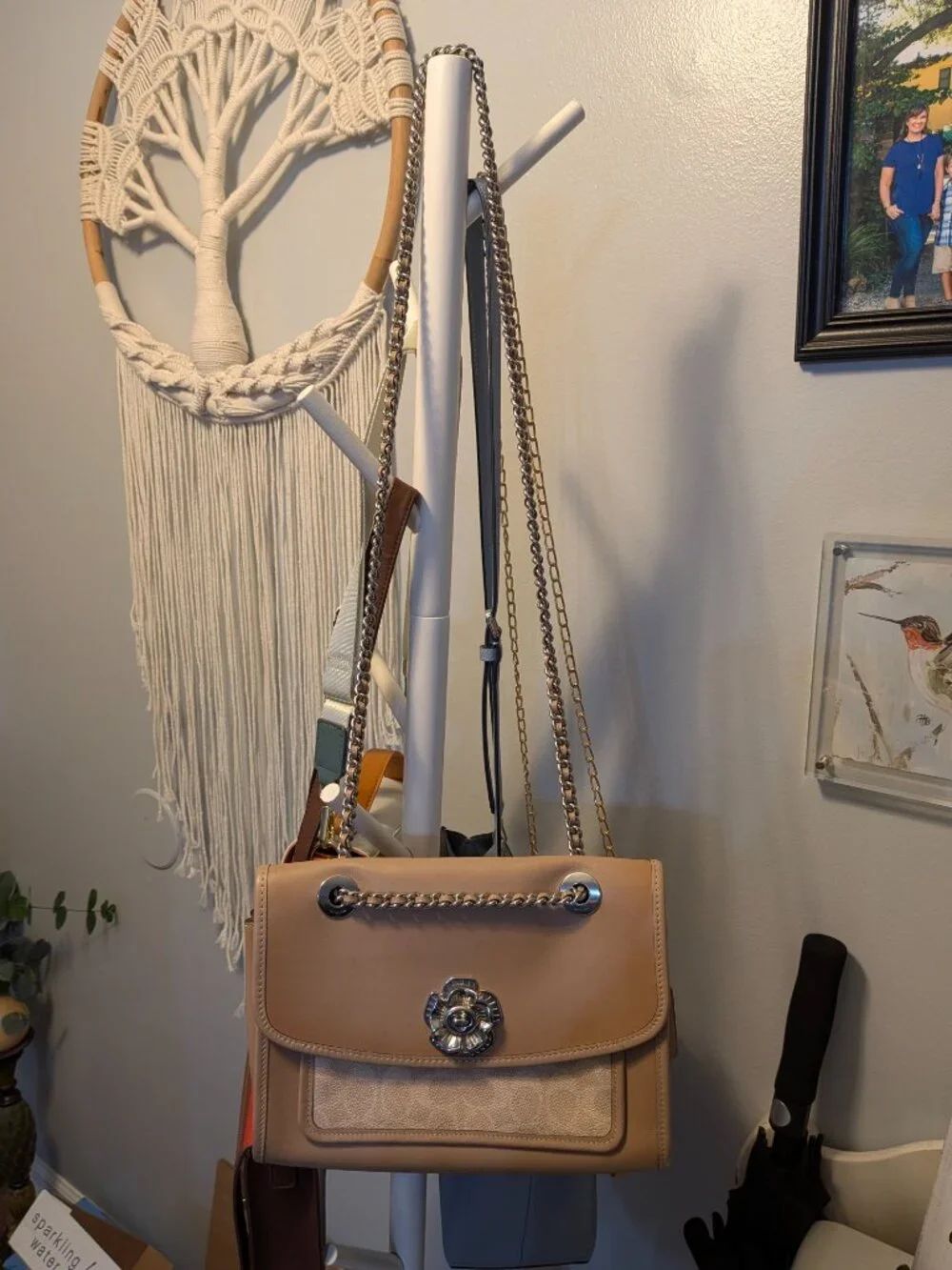 Coach Floral Turnlock Chain Shoulder Bag